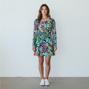 Lilly Pulitzer x Meryl Jolena UPF-50 round neck Sunshine Jungle Dress